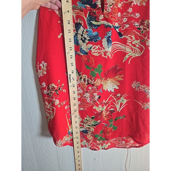 Violet + Claire Plus XL Blouse Red Floral Chiffon Work Office Statement Piece - Picture 3 of 7